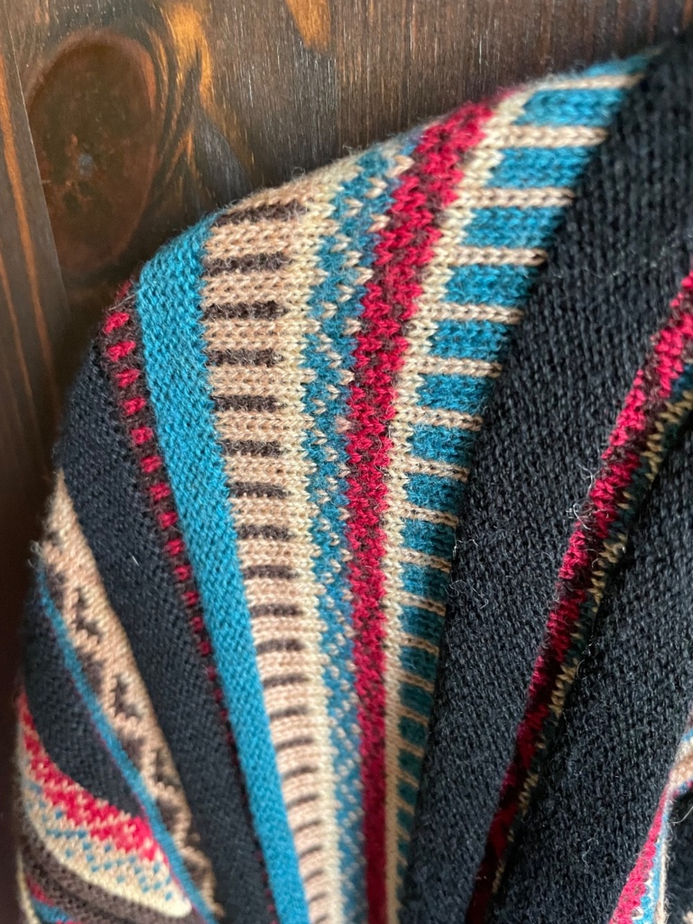 PRICE DROP! Orvis Aztec Southwestern Knit Long Open Front Wrap - Women's L - Picture 8 of 13